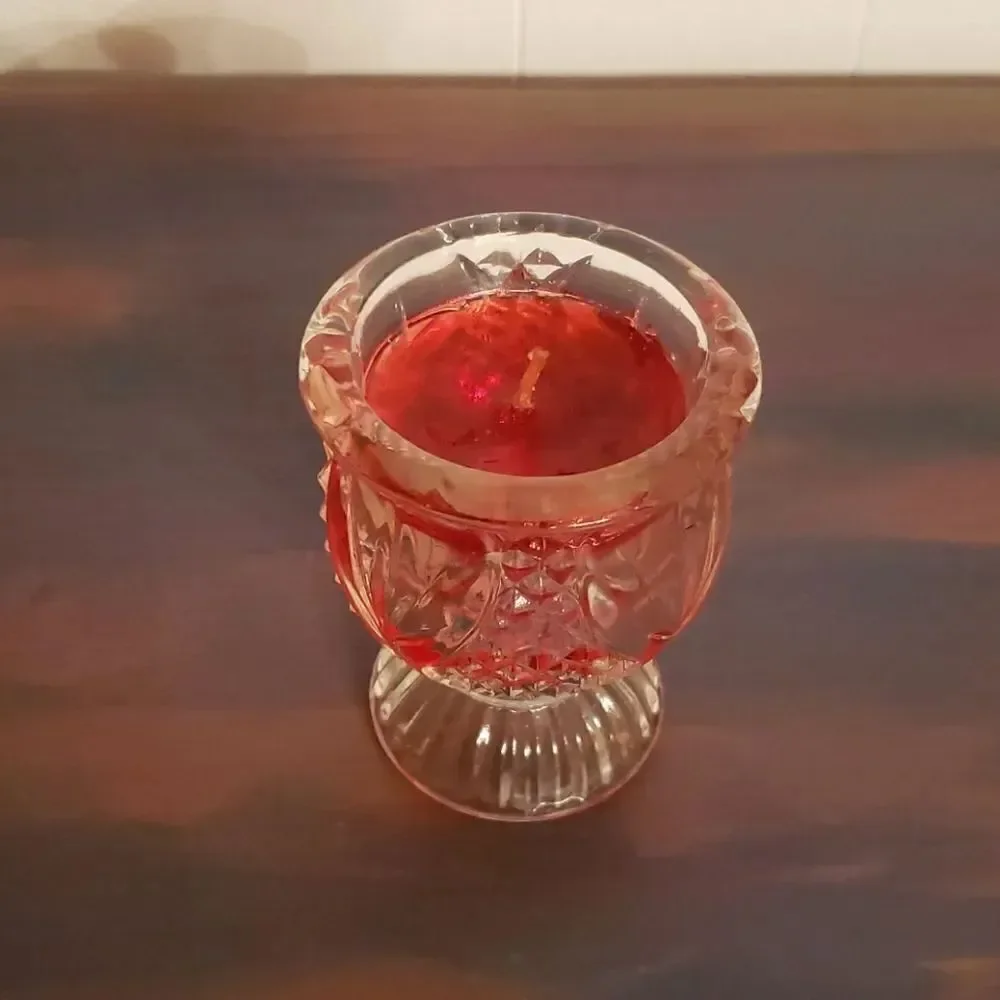 Vintage Avon Bayberry Candle in Cut Glass Holder